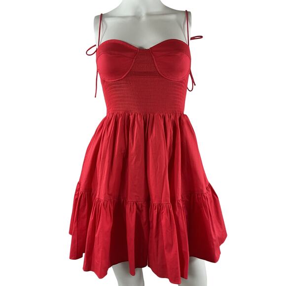 Staud Smocked Hibiscus Landry Mini Dress Size S - Picture 2 of 4